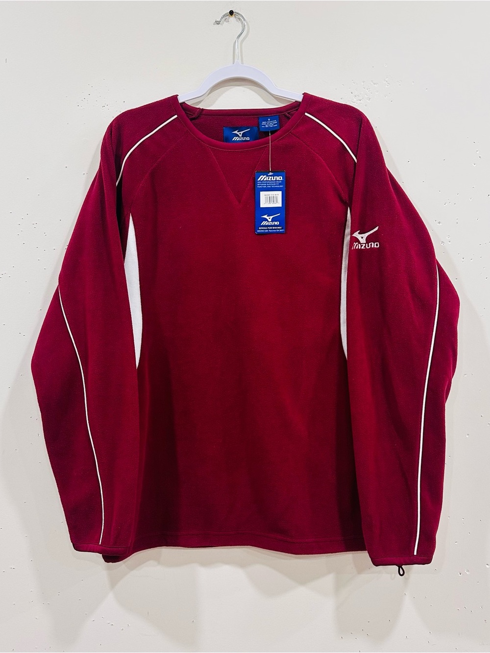 NWT Mizuno Prestige Inset V-Neck Team Jersey Long Sleeve Maroon Cardinal S Men’s
